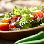 American side salad with vegan ranch dressing