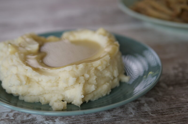 Vegan mashed potatoes and gravy