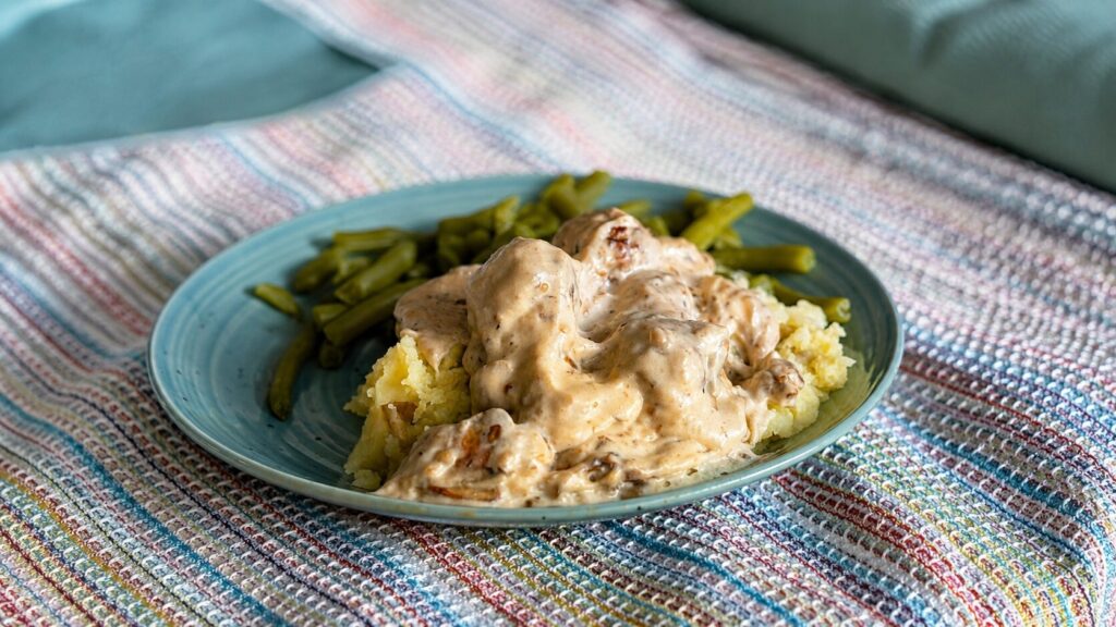 plant based meatball stroganoff