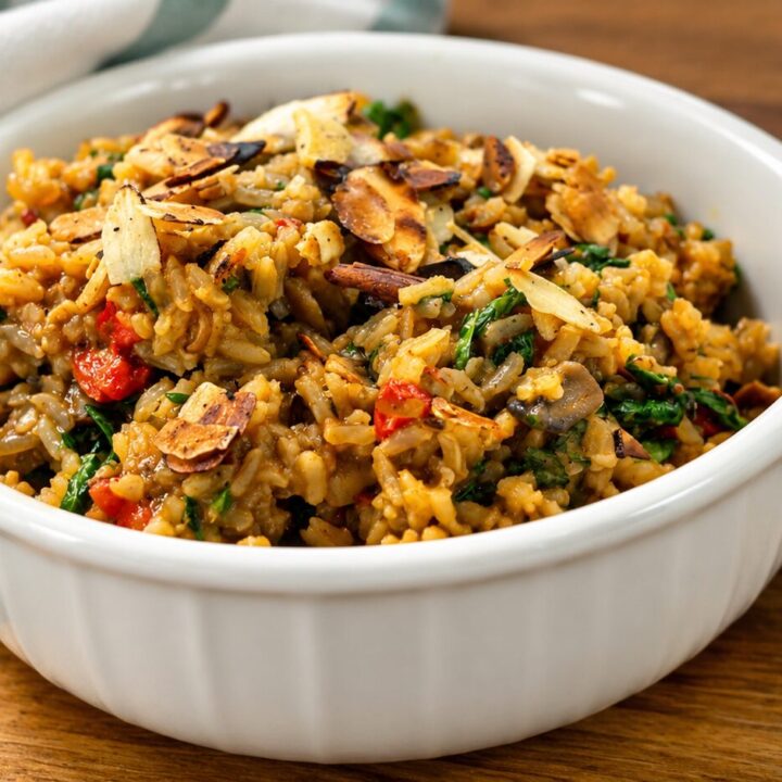 Smoky Mushroom Hummus Risotto